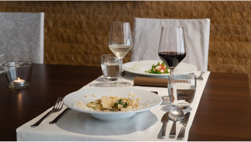 Istrian specialties served in a restaurant