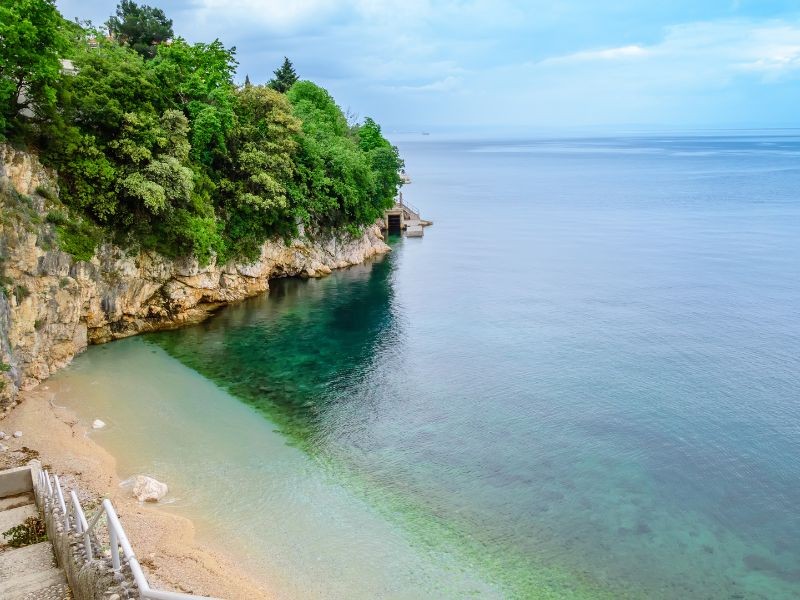 Sablicevo beach in Rijeka, Croatia