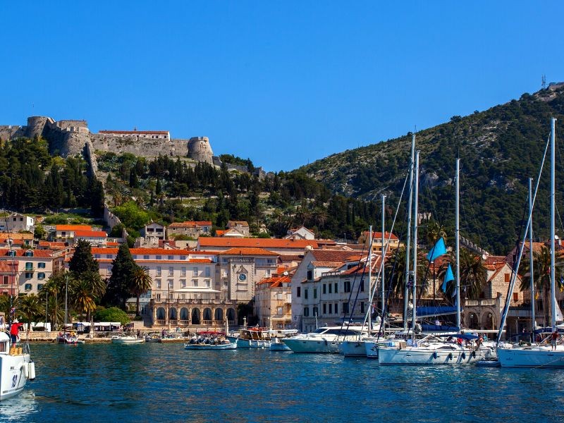 Hvar city on Hvar island, main promenade