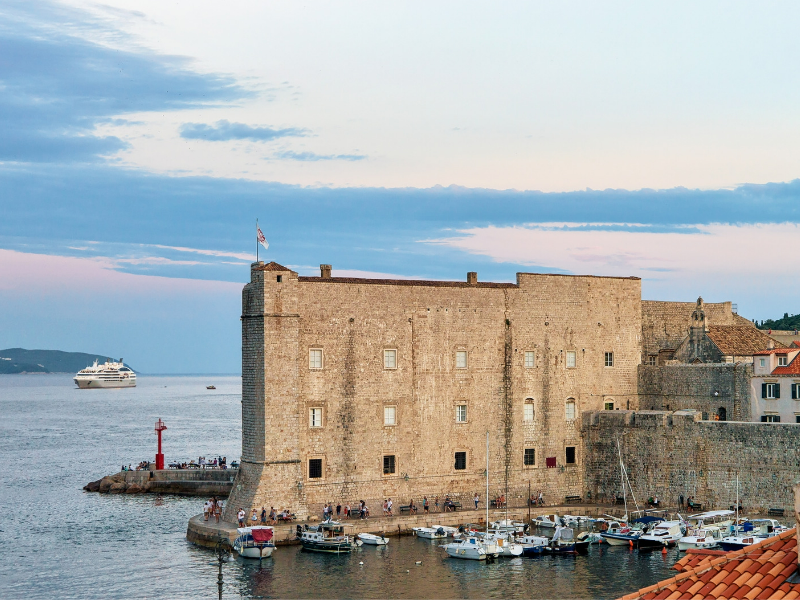 St John Port and sailing boats in Old Port of Dubrovnik