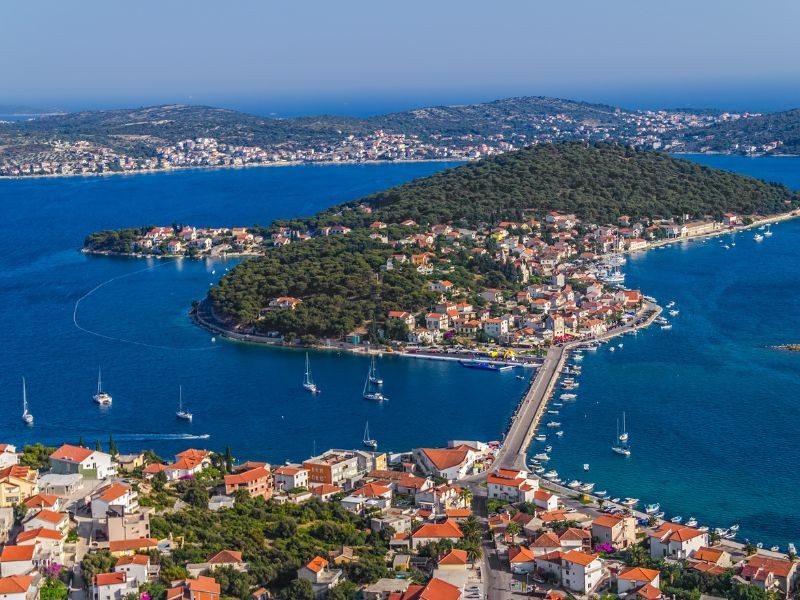 Aerial view of Rogoznica city