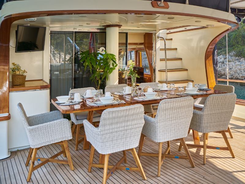 Aft deck onboard Gulet Lotus