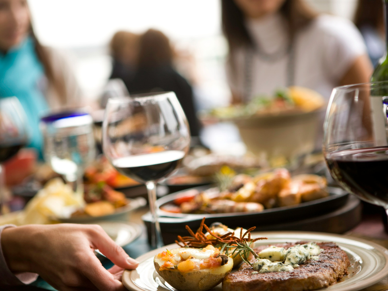 Fine dinning with wine
