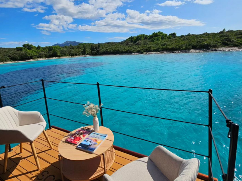 Balcony aboard Yacht Scorpios