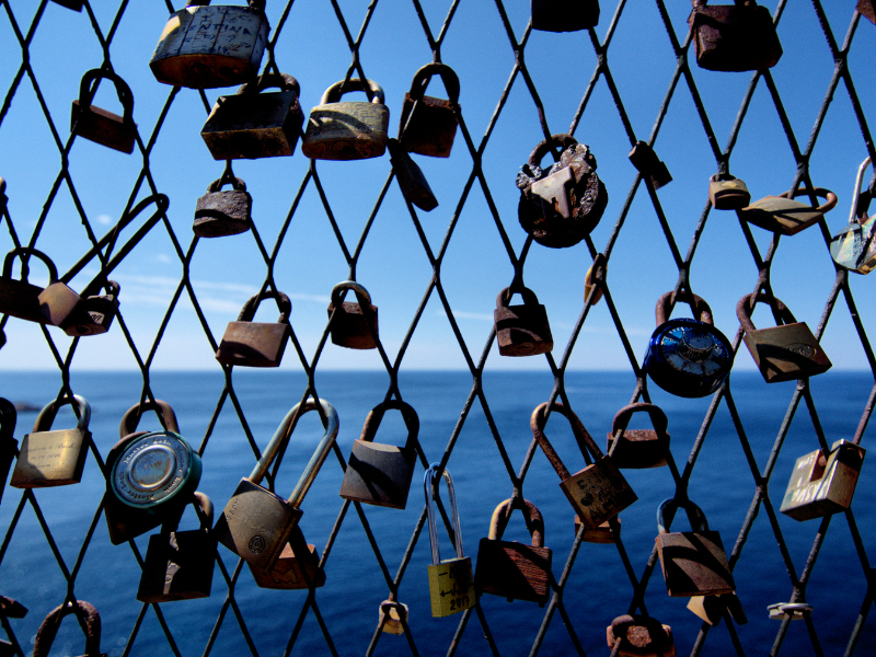 Love Locks Wall in Dubrovnik, Croatia