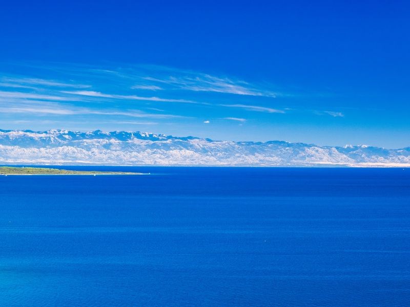 Panoramic seaview of the Velebit mountain