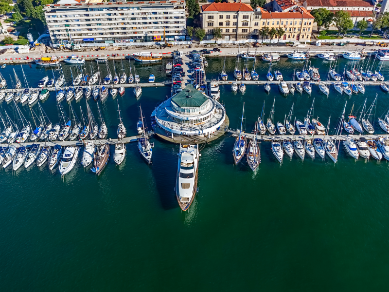 Aerial view of the ACI Marina Pula