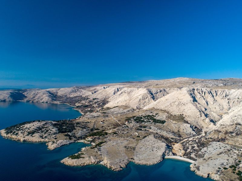 Aerial view of the island of Krk, Croatia