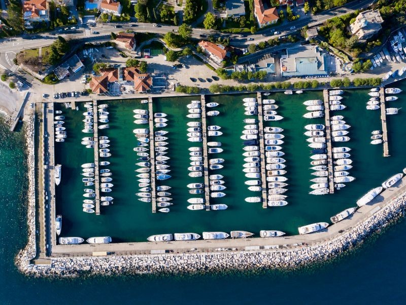 Aerial view of ACI Marina in Opatija